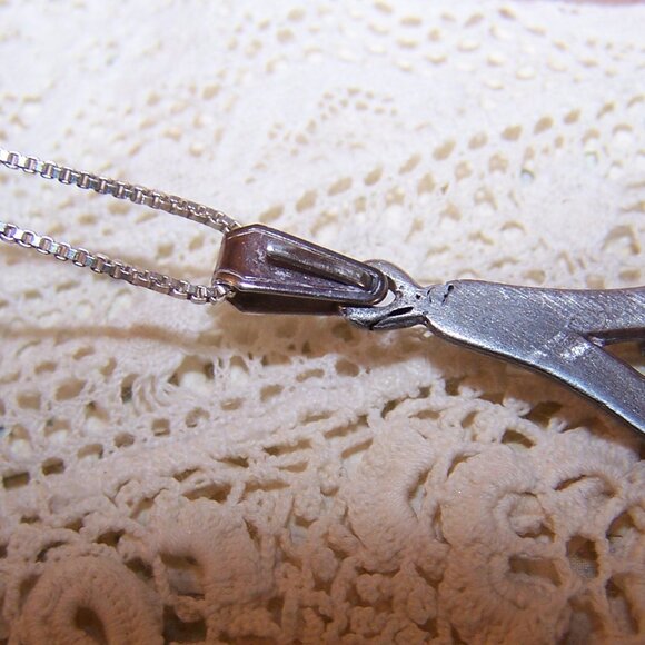 Vintage Sterling Silver Teardrop Pendant with Florals - Picture 8 of 9